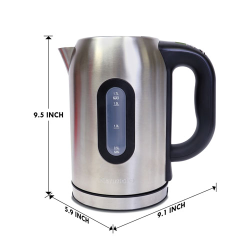 Kenmore Digital Cordless Electric Kettle - 1.7 L - Stainless Steel