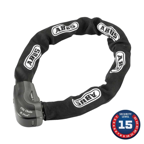 ABUS , Granit Citychain Xplus 1060K, Chain Lock, Key, 10Mm, 140Cm, 4.6' In Black