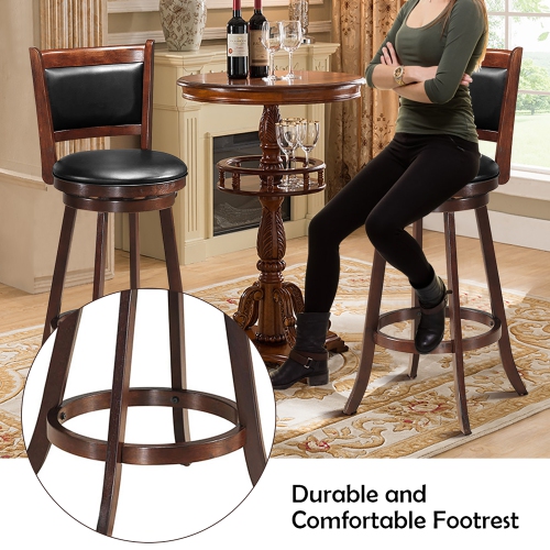 Costway 5pcs Pub Table Set 30'' Round Bar Height Table & 4pcs Swivel Bar Stools