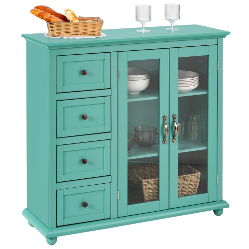 Costway Buffet Sideboard Table Kitchen Storage Cabinet w/ Drawers & Doors
