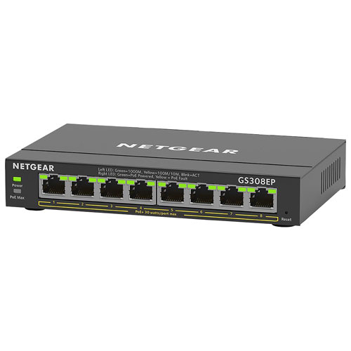 NETGEAR 8-Port Gigabit Ethernet PoE+ Plus Switch