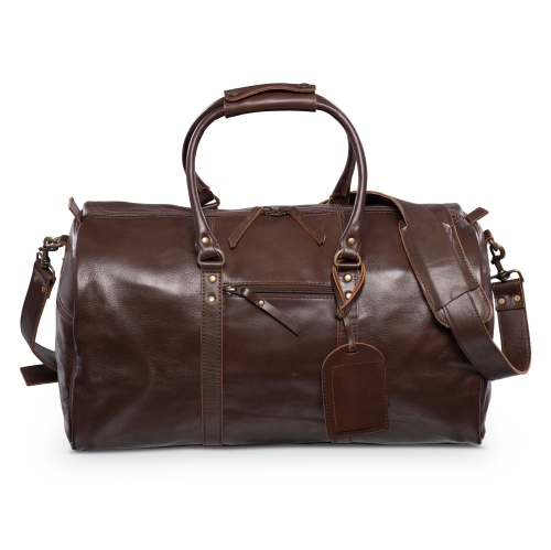 CAMOUFLE – Sac de sport en cuir Weekender Gym, 21 po, brun antique