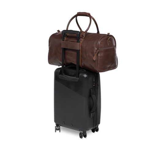 CAMOUFLE – Sac de sport en cuir Weekender Gym, 21 po, brun antique