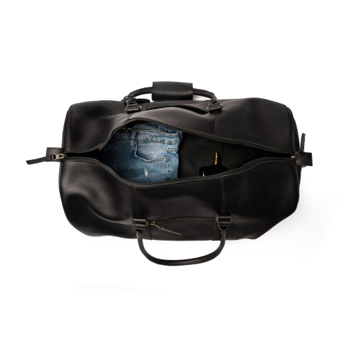 MASQUE TRAVEL Weekend – Sac de sport en cuir de 21 po, noir