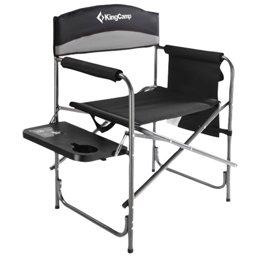 KingCamp Polyester Folding Outdoor Director Chair with Side Table - Grey