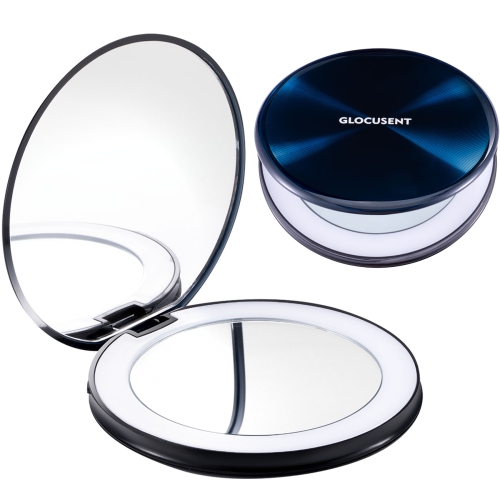 Sided 1x 10x Magnification Led Lighted, Handheld Light Up Magnifying Mirror