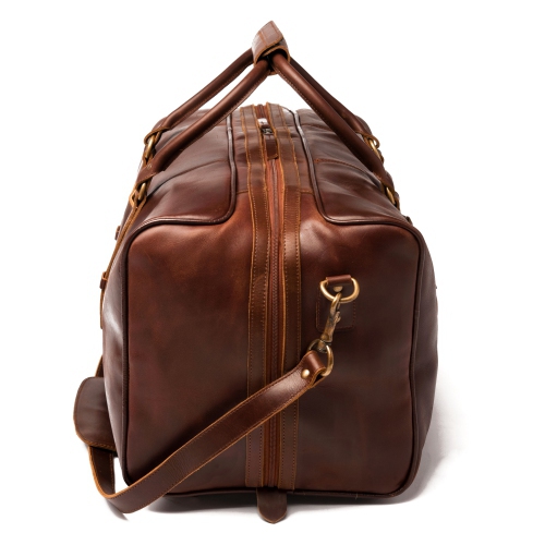 HIDES Luggage Weekender Leather Travel Gym Duffle Bag 20", Antique Brown