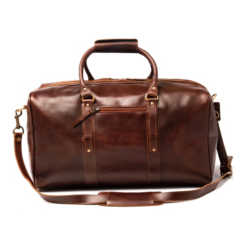HIDES Luggage Weekender Leather Travel Gym Duffle Bag 20", Antique Brown