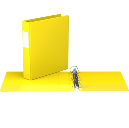 Super économie, Reliure à anneaux en “D” inclinés 1.5 po, paquet de 6 – Jaune