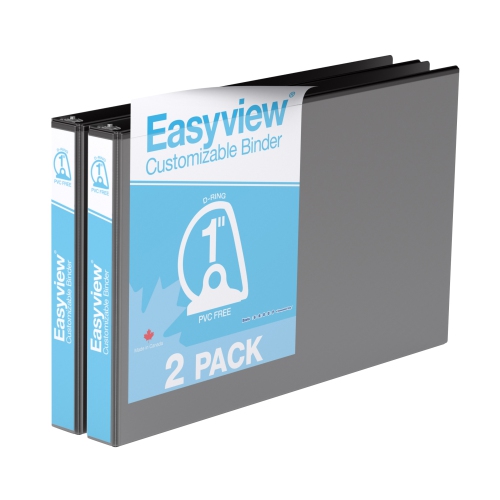 Davis Group Easyview® Premium, Angle D Ring, Customizable, 11 x 17 inch, Spreadsheet View Binder, 2 Pack