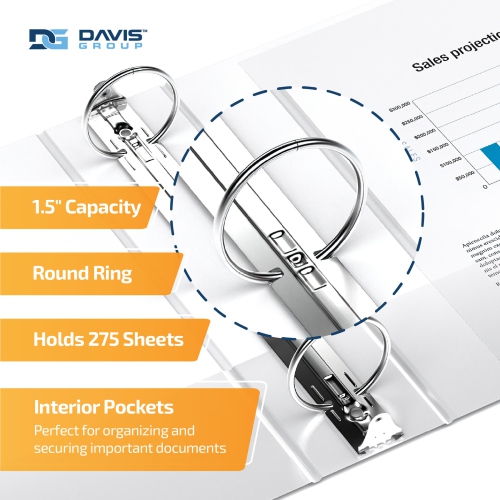 Reliure à anneaux View QuickFit®MD 1,5 po AD-blanc