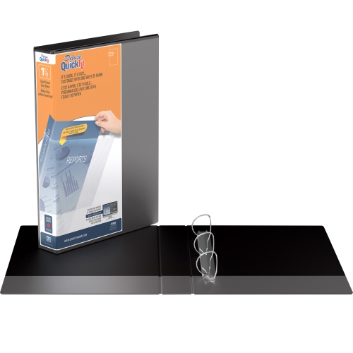 Davis Group QuickFit® Heavy Duty Round Ring Legal Portrait Spreadsheet View Binder, 4 Pack, 1.5" - Black