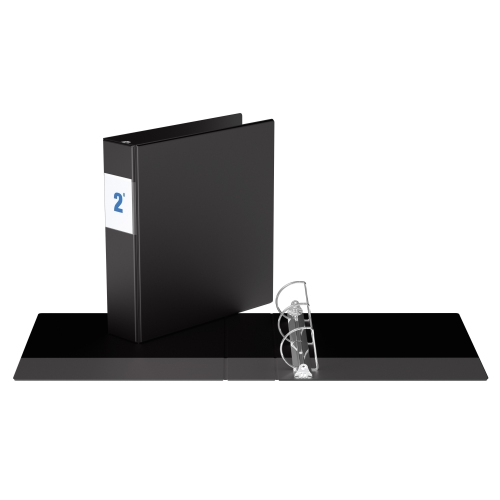 Super économie, Reliure à anneaux en “D” inclinés 2 po, paquet de 6 – Noir