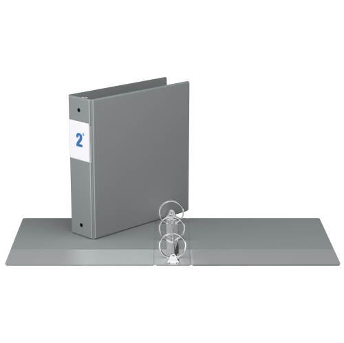 Super économie, Reliure à anneaux ronds 2 po, paquet de 6 – Gris