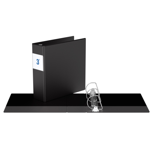 Super économie, Reliure à anneaux en “D” inclinés 3 po, paquet de 6 – Noir