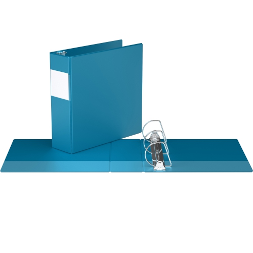 Super économie, Reliure à anneaux en “D” inclinés 3 po, paquet de 6 – Bleu Turquoise