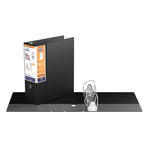 Davis Group Davis Group QuickFit® Heavy Duty File Binder Quickload D Ring, 6 Pack, 4" - Black