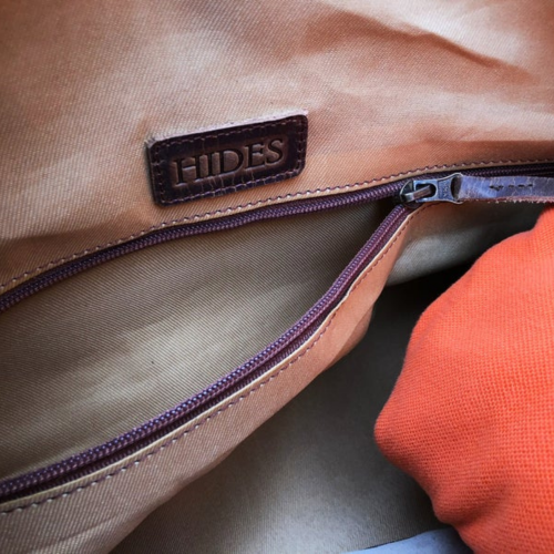 HIDES Travel Leather Gym Duffle Bag 20", Saddle Brown