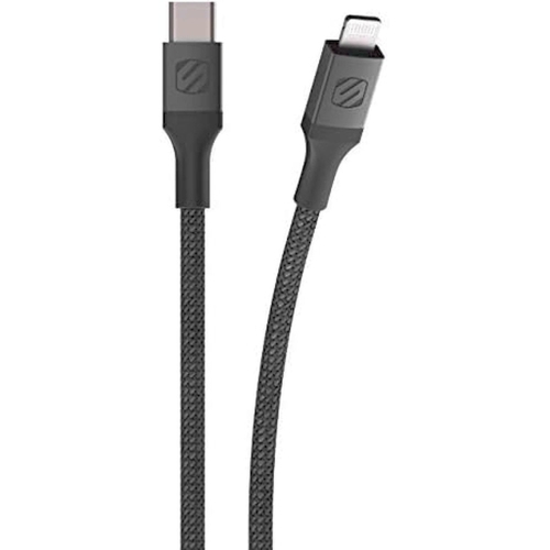 Câble tressé lightning vers usb-c mfi pour charge et synchronisation strikeline premium 6ft space grey