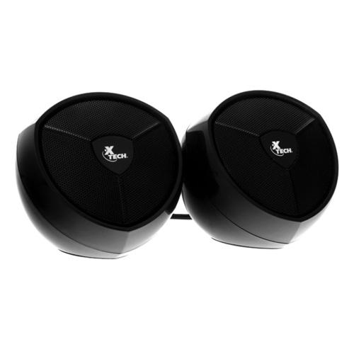 XTECH  PC Speakers Wired 5W Ikonic 2.0 Stereo Multimedia 3.5MM Audio Jack & USB for Power (Xts-111) In Black