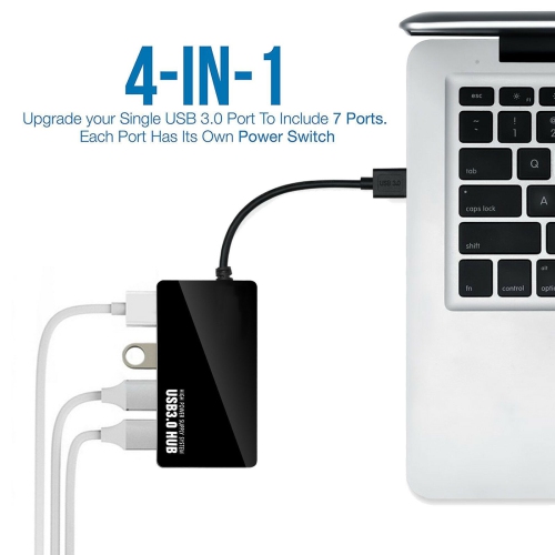 ISTAR 4-Port USB Hub USB to USB Extender Adapter, USB A Splitter Compatible for Laptop, Windows, Linux, Acer PC, and More
