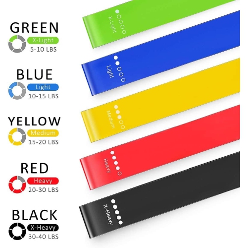 ISTAR 17 PCS Resistance Bands Set Workout Bands, 5 Stackable Exercise Bands with Handles, 5 Loop Resistance Bands, Door Anchor, Ankle Straps, Carry Bag, Guide Book for Home (150lb)