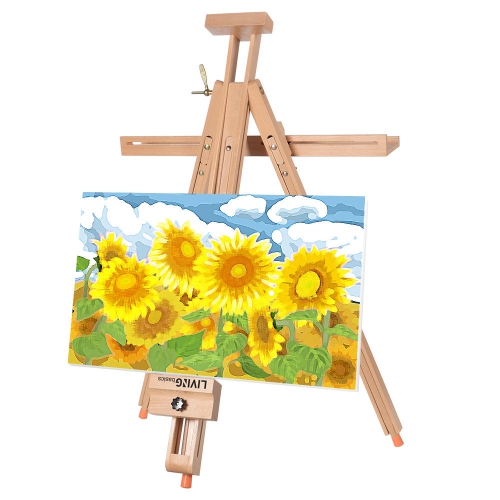 Chevalet de peinture en bois, trépied de plancher portatif pour peindre et afficher des oeuvres d’art, hauteur réglable de 51.2 à 74.8 po, peut