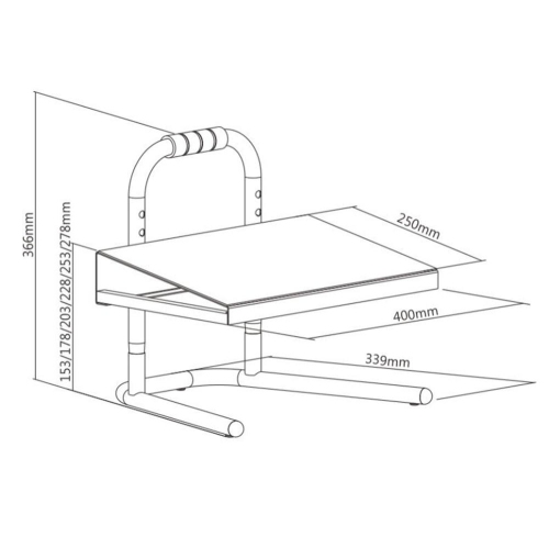 Heavy-Duty Height Adjustable Ergonomic Free-Standing Footrest Platform, 55lbs - PrimeCables