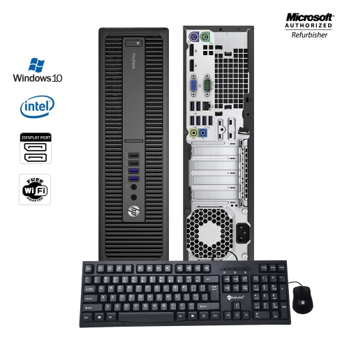 Refurbished - Business PC- HP EliteDesk 800 G2 SFF Desktop PC with 20 inch Monitor Intel Core i5 6500@3.2GHz 32GB DDR4 RAM 1TB SSD Windows 10 Home