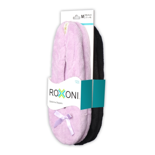 Roxoni Women's Terry Classic Cotton Ballerina Slippers