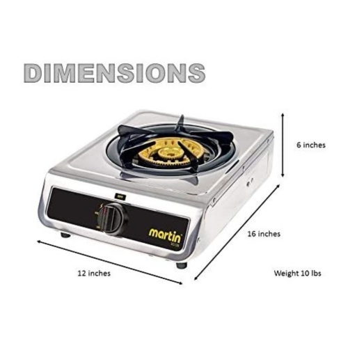 Martin SG128 Propane Gas Stove - 12800 BTU Single Burner Portable Stove for Camping, RV and Outdoors