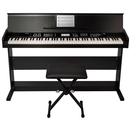 Alesis Virtue 88-Key Electric Keyboard with Stand & Bench - Black
