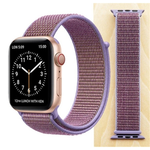 CSMART  Woven Nylon Sport Loop Replacement Band Strap for Apple Watch Iwatch Series 1 to 7 Se, 42MM 44MM 45Mm, Light In Purple