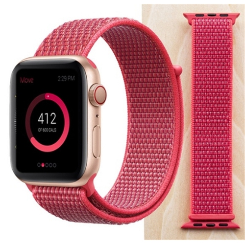 CSMART  Woven Nylon Sport Loop Replacement Band Strap for Apple Watch Iwatch Series 1 to 10 Se Ultra, 42Mm(Series 123) 44MM 45MM 46MM 49Mm, Watermelon