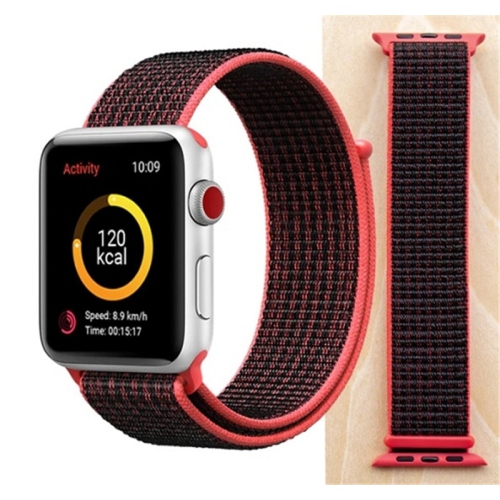 CSMART  Woven Nylon Sport Loop Replacement Band Strap for Apple Watch Iwatch Series 1 to 10 Se Ultra, 42Mm(Series 123) 44MM 45MM 46MM 49MM With Black