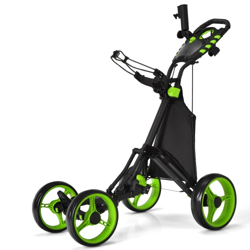 Chariot de golf repliable à 4 roues avec sac étanche au frein de Gymax