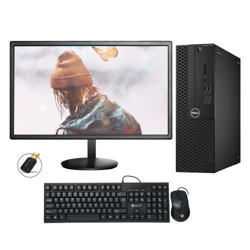 Refurbished - Dell Optiplex 3050 SFF PC Computer with 20 inch Monitor Intel i5 7th Gen 16GB RAM New 512GB SSD Windows 10 Professional WiFi HDMI