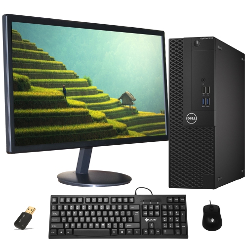 Refurbished - Dell Optiplex 3050 SFF PC Computer with 20 inch Monitor Intel i5 7th Gen 16GB RAM New 512GB SSD Windows 10 Professional WiFi HDMI