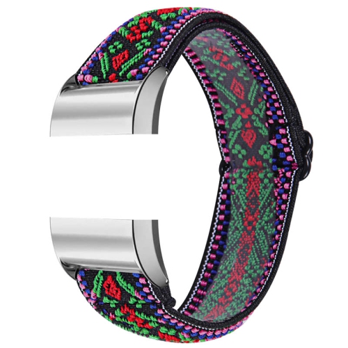 STRAPSCO  Elastic Nylon Watch Band Strap for Fitbit Charge 2 - Tribal In Green