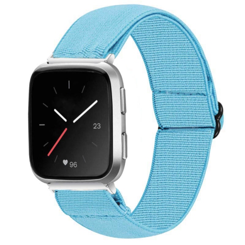 STRAPSCO  Adjustable Elastic Nylon Watch Band Strap for Fitbit Versa & Versa 2 - In Sky Blue