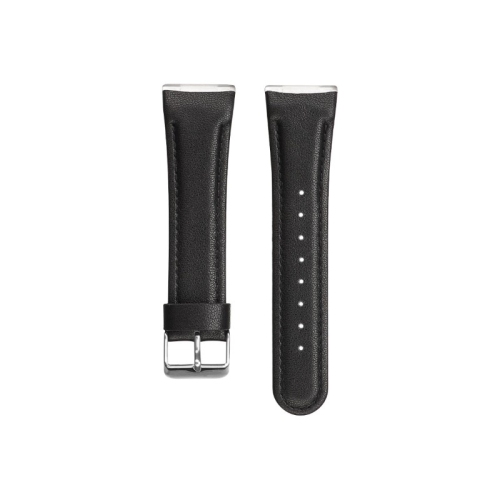 StrapsCo Leather Watch Band Strap for Fitbit Versa 3 - Medium-Long - Black