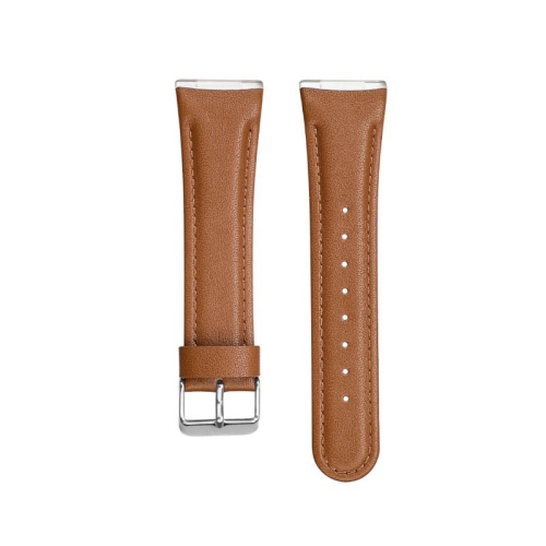 StrapsCo Leather Watch Band Strap for Fitbit Sense - Medium-Long - Tan