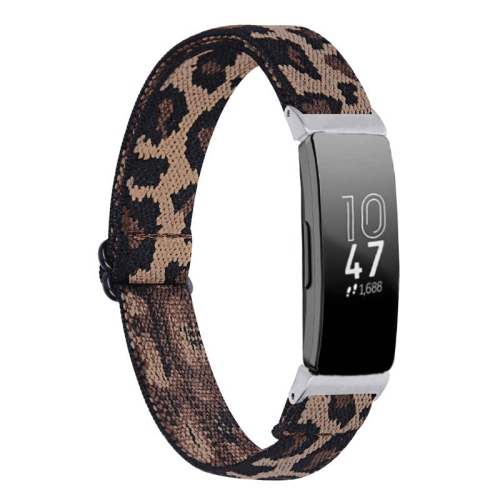 STRAPSCO  Elastic Nylon Watch Band Strap for Fitbit Inspire & Inspire Hr - Leopard In Multicolor