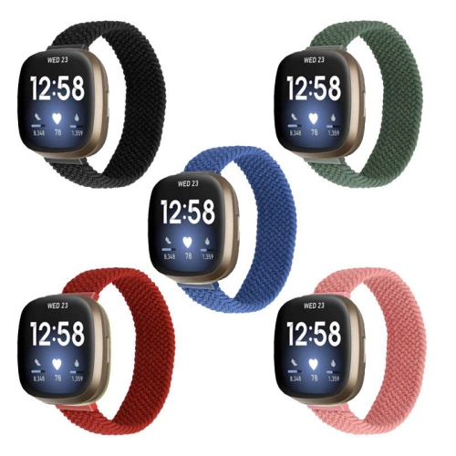 StrapsCo Bracelet de montre en nylon élastique pour Fitbit Versa 3 - Moyen pour poignets de 6.2" à 6.5" - Goutte bleue