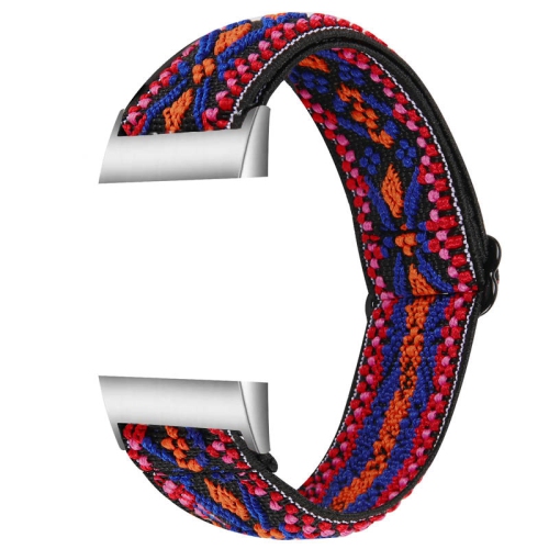 STRAPSCO  Elastic Nylon Watch Band Strap for Fitbit Charge 3 & Charge 4 - Tribal Indigo In Multicolor