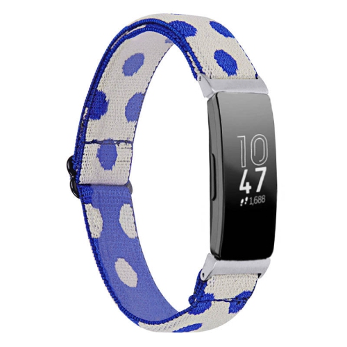 STRAPSCO  Elastic Nylon Watch Band Strap for Fitbit Inspire & Inspire Hr - Spots In Blue