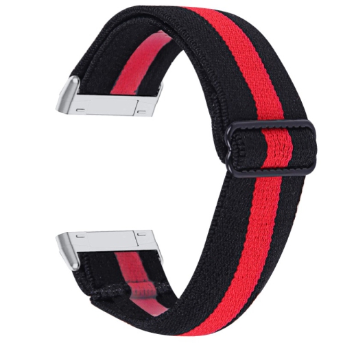 StrapsCo Funky Pattern Elastic Nylon Watch Band Strap for Fitbit Sense - Racing Stripe