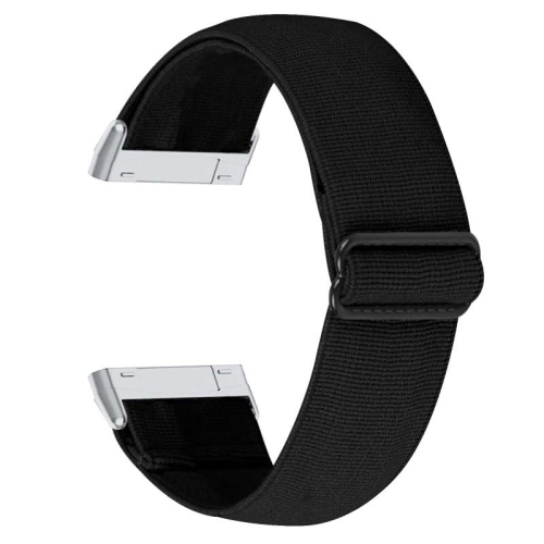 StrapsCo Adjustable Elastic Nylon Watch Band Strap for Fitbit Versa 3 - Black