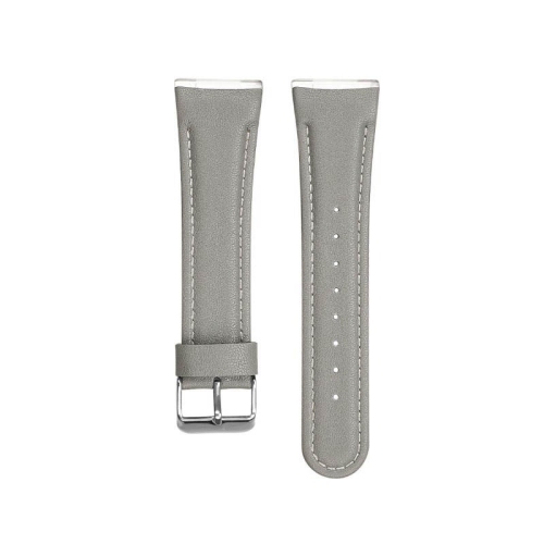 StrapsCo Leather Watch Band Strap for Fitbit Versa 3 - Medium-Long - Grey