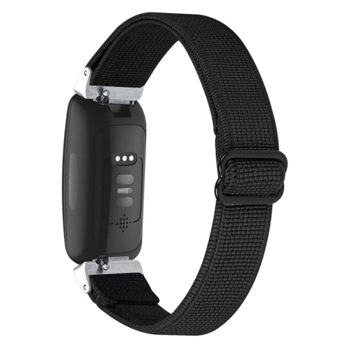 StrapsCo Elastic Nylon Watch Band Strap for Fitbit Inspire 2 - Black